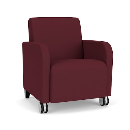 Lesro Siena Lounge Reception Guest Chair w/ Front Casters, 27 in W 29.5 in L 32.5 in H SN1101